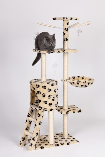 Drapak dla kota Petsi domek drzewo legowisko 138 cm XL odciski łapek (5903089065937) - obraz 10