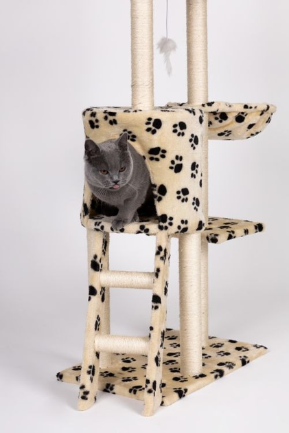 Drapak dla kota Petsi domek drzewo legowisko 138 cm XL odciski łapek (5903089065937) - obraz 12