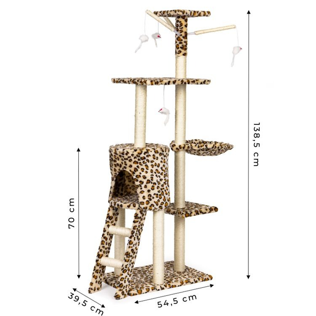 Драпак для кота Petsi Дім Дерево-Лежак 138 см XL пантера (5903089065944) - зображення 4