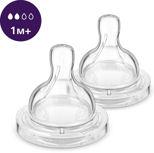 Smoczek do butelki Philips AVENT Anti-colic Flow 2 1m+ 2 szt SCY762/02 (8710103996811) - obraz 2