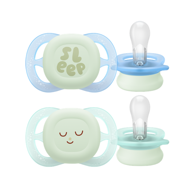 Smoczek ortodontyczny Philips AVENT Ultra start Nighttime 0-2m 2 szt SCF075/08 (8720689029049) - obraz 2