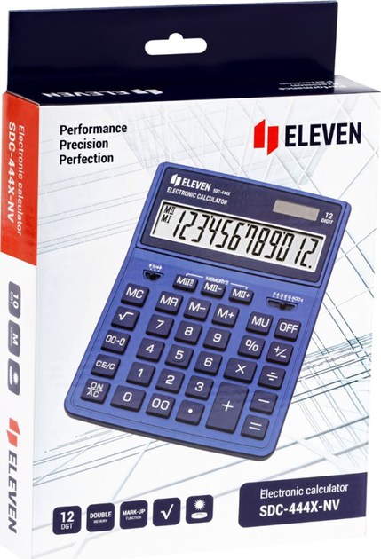 Калькулятор Eleven 12-розрядний Blue (SDC-444XRNVE) - зображення 7