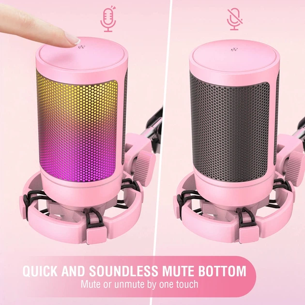 Микрофон конденсаторный настольный игровой FIFINE A6V AMPLIGAME (A6V) с поп-фильтром / Pink - изображение 5