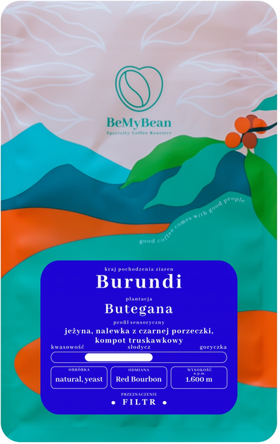Kawa ziarnista BeMyBean Burundi Butegana Yeast 250 g (5907106195584) - obraz 1