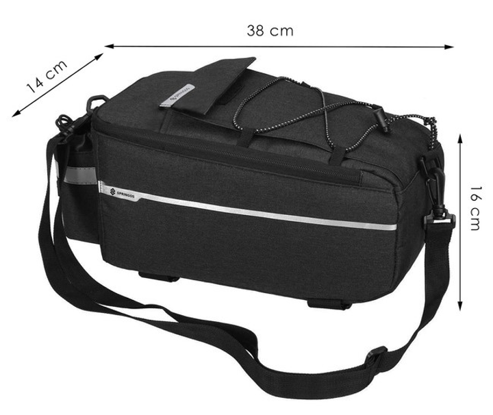 Sakwa rowerowa na bagażnik Springos BA0036 8.5L Czarna (5907719448053) - obraz 10