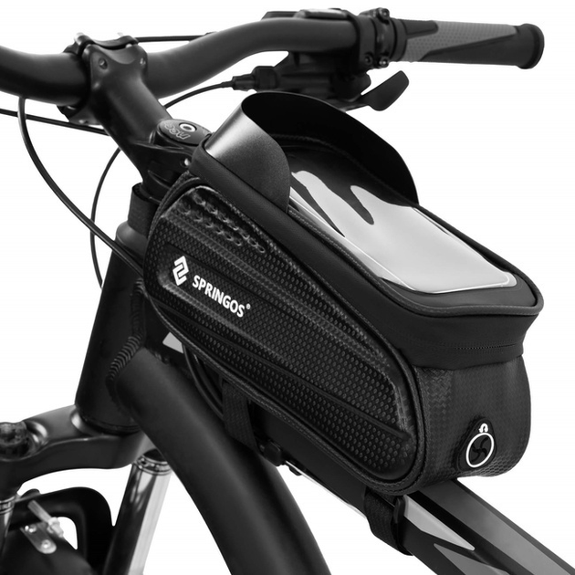 Sakwa rowerowa na ramę Springos z pokrowcem na telefon BA0090 Czarna (5907719498027) - obraz 14