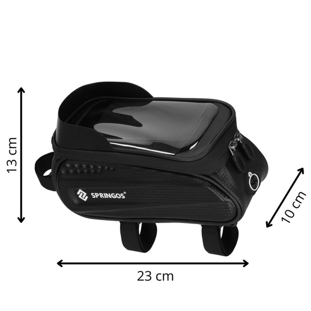 Sakwa rowerowa na ramę Springos z pokrowcem na telefon BA0090 Czarna (5907719498027) - obraz 19