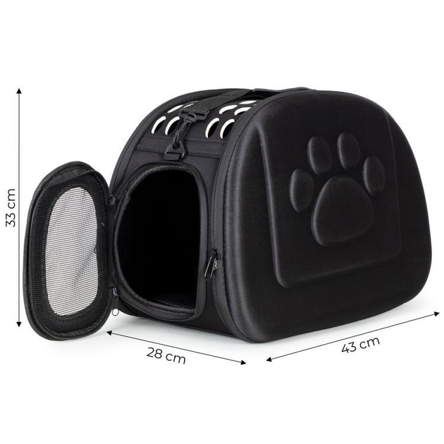Duży transporter Petsi dla kota psa torba podróżna czarna (ME01-01 BLACK) - obraz 8