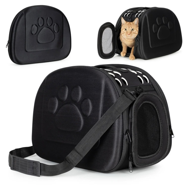Duży transporter Petsi dla kota psa torba podróżna czarna (ME01-01 BLACK) - obraz 9