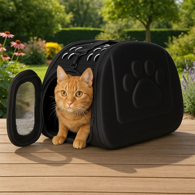 Duży transporter Petsi dla kota psa torba podróżna czarna (ME01-01 BLACK) - obraz 10