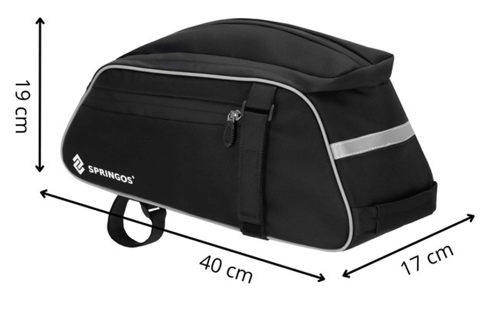 Torba rowerowa na bagażnik Springos BA0092 12L Czarna (5907719498041) - obraz 16