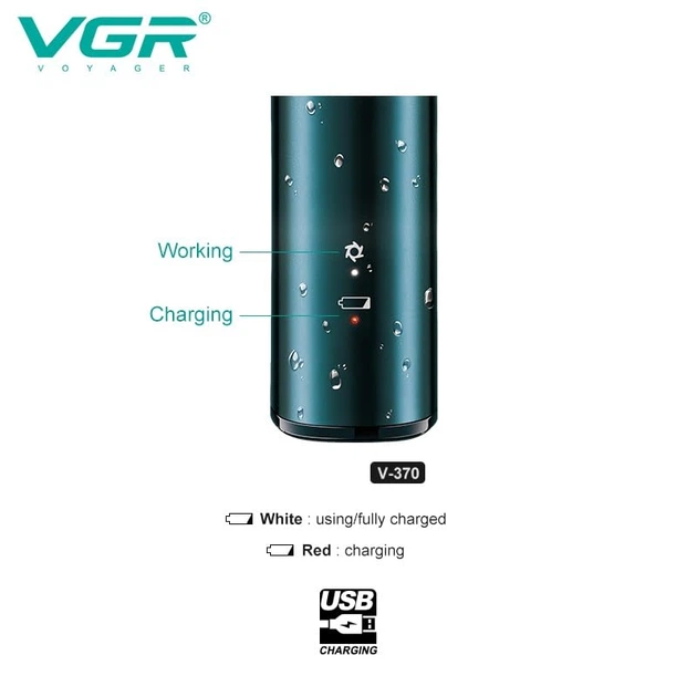 Електробритва Шейвер VGR V-370 PRO IPX5 Waterproof Dark Green - зображення 8