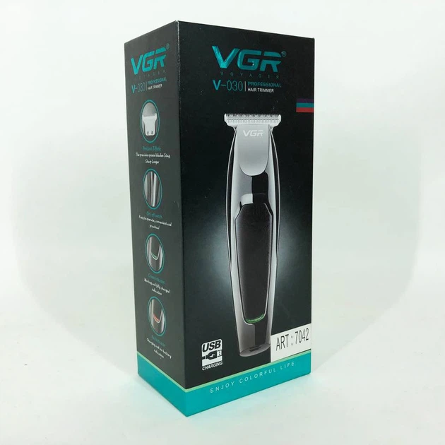 Машинка тример для стрижки волосся бороди бодігpуммер MicroUSB VGR V-030 Professional - изображение 11