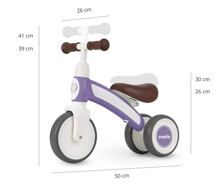 Rowerek biegowy Qplay Sweetie Retro Purple (5061047481950) - obraz 8
