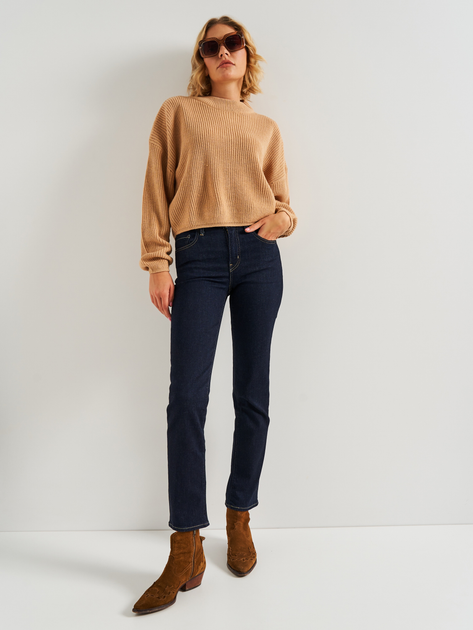 Jeansy slim fit damskie z wysokim stanem Levi's 18883-0227 28-30 Granatowe - obraz 3