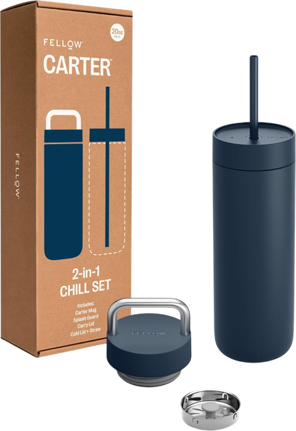 Kubek termiczny Fellow Carter Chill 2 w 1 z 2 nakrętkami Granatowy 591 ml (840228807452) - obraz 2