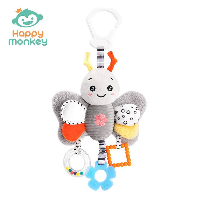 М'яка розвиваюча іграшка-підвіска XA27A-B Happy Monkey Метелик - изображение 3