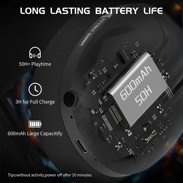 Беспроводные игровые наушники ATTACK SHARK L80 (Bluetooth 5.3, 2.4G, черные) - изображение 9