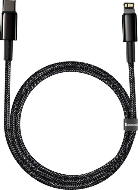 Kabel Baseus Tungsten Gold Type-C do Lightning PD 20W 1 m Black (CATLWJ-01) - obraz 2
