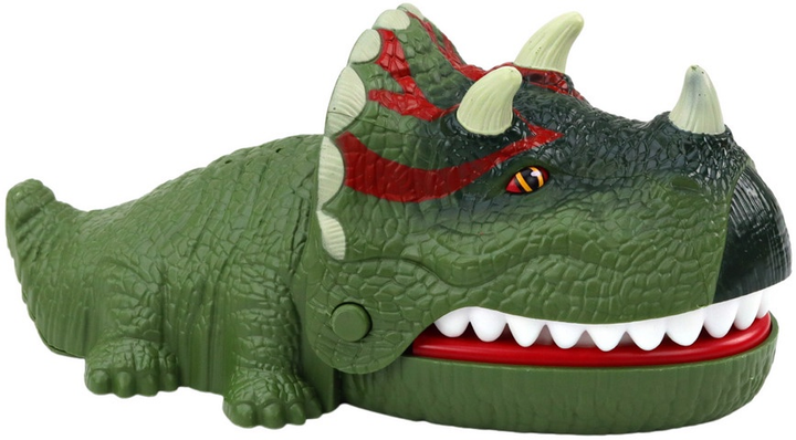 Gra planszowa Lean Toys Gryzący dinozaur Triceratops Zielony (5905991006060) - obraz 4