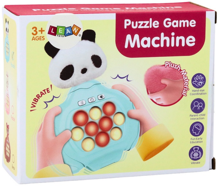 Gra sensoryczna Lean Toys Pop-it Konsola Panda Niebieska (5905991013259) - obraz 1