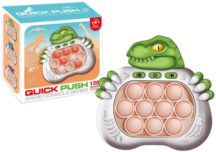 Gra sensoryczna Lean Toys Pop-it Konsola Dinozaur Zielona (5905991013815) - obraz 1