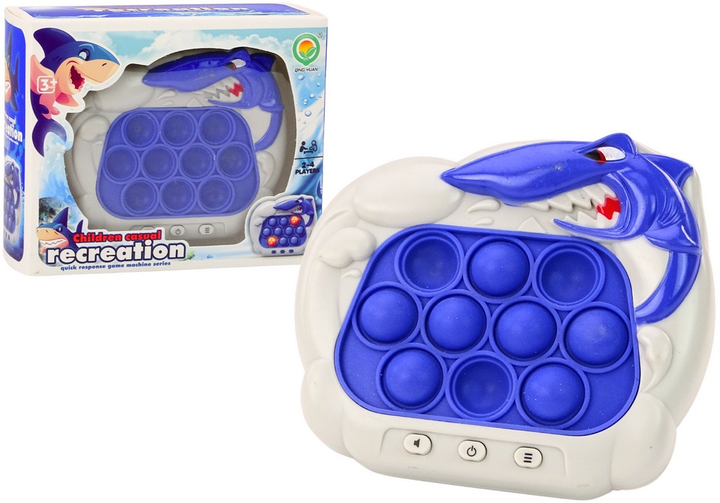 Сенсорна гра Lean Toys Pop-it Консоль Акула Блакитна (5905991016502) - зображення 2