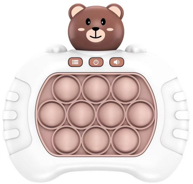 Сенсорна гра Lean Toys Pop-it Консоль Ведмедик Біла (5905991013877) - зображення 1