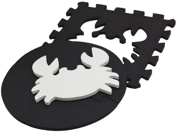 Mata-puzzle miękka kontrastowa edukacyjna Lean Toys EVA Czarno-biała 19 elementów 17481 (5905991003113) - obraz 3