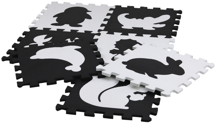 Mata-puzzle miękka kontrastowa edukacyjna Lean Toys EVA Czarno-biała 19 elementów 17481 (5905991003113) - obraz 4