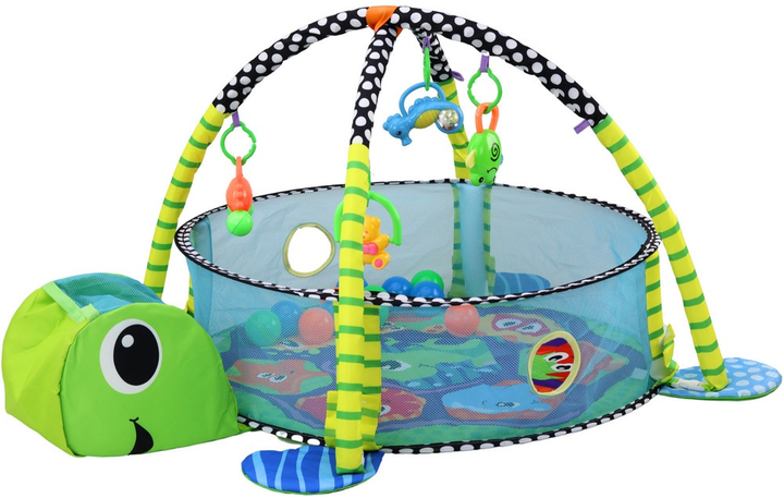 Килимок-лежанка для немовляти Lean Toys 3 в 1 Черепаха з басейном і кульками 17670 (5905991005209) - зображення 3