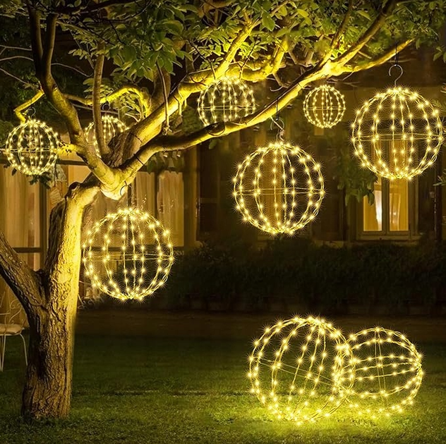 Підвісна світлодіодна куля Livarno Home «StarSphere» 140 LED D-30cm (NY1331072025) - Фото 2 Підвісна світлодіодна куля Livarno Home «StarSphere» 140 LED D-30cm (NY1331072025) - изображение 2