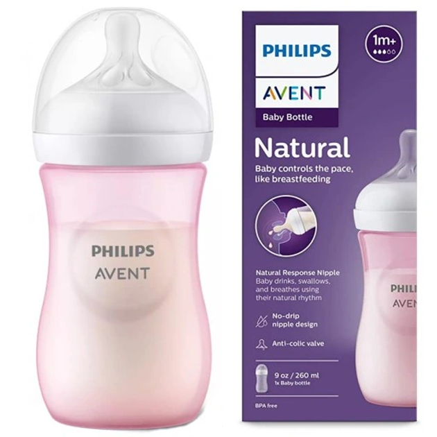 Butelka do karmienia Philips Avent Natural Response 260 ml 1m+ Różowa SCY903/11 (8710103989653) - obraz 18