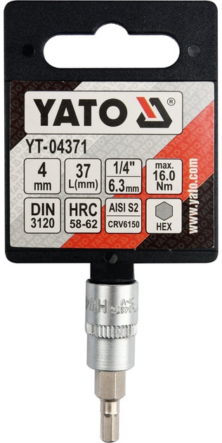 Klucz trzpieniowy YATO HEX 1/4" 4 x 37 mm (YT-04371) - obraz 3