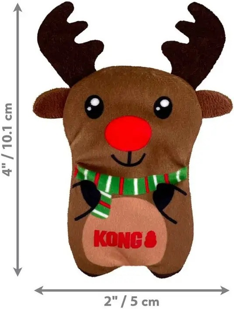 Zabawka dla kotów Kong Holiday Refillables Reindeer 10 cm Brązowa (35585531236) - obraz 3