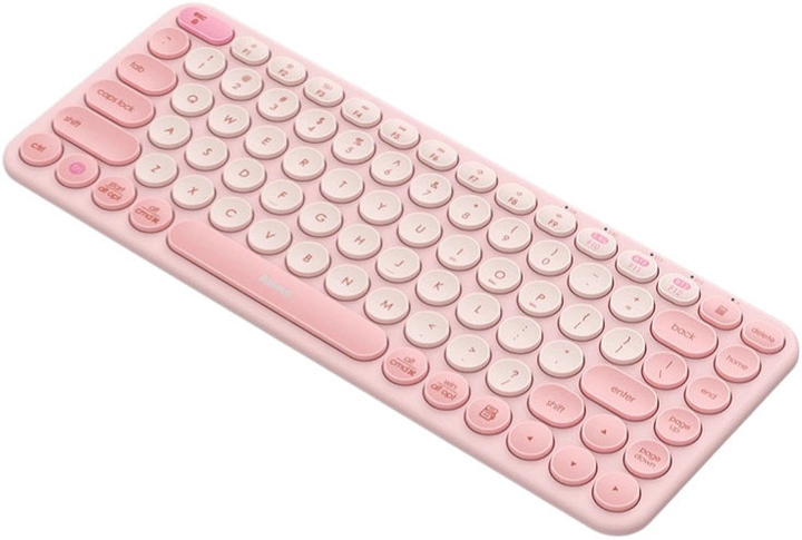 Klawiatura bezprzewodowa Baseus K01A Wireless Tri-Mode Baby Pink (6932172632977) - obraz 3
