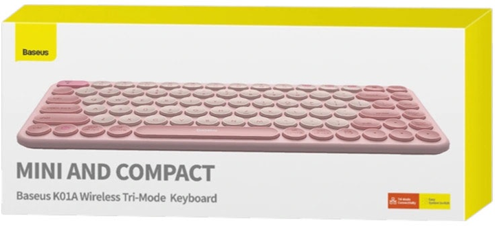 Klawiatura bezprzewodowa Baseus K01A Wireless Tri-Mode Baby Pink (6932172632977) - obraz 7
