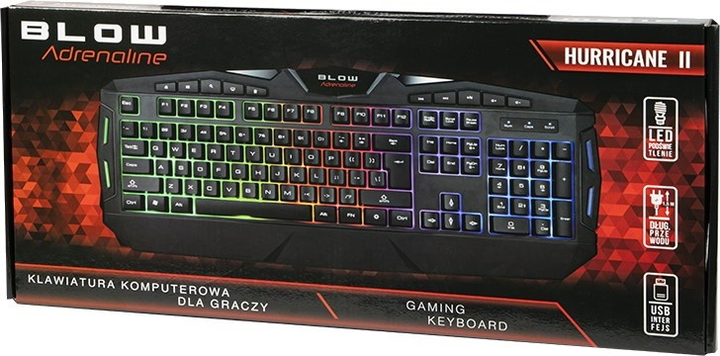 Klawiatura przewodowa Blow Adrenaline Hurricane 2 USB Black (84-222#) - obraz 3