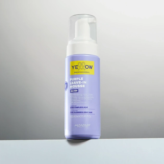 Мус проти Жовтизни Волосся Yellow Silver – Холодні Відтінки без Жовтизни PURPLE LEAVE IN MOUSSE 160 мл - зображення 3