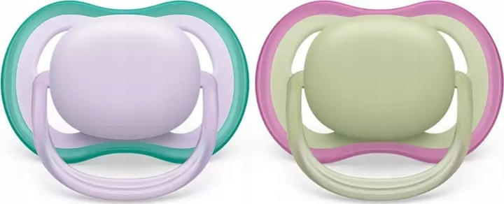 Пустушка Philips Avent Ultra Air 0-6 м SCF085/24 Фіолетова/Зелена 2 шт (8720689016216) - зображення 2
