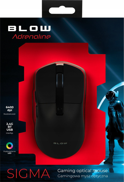 Mysz Blow Adrenaline Sigma Wireless/Bluetooth/USB Black (84-058#) - obraz 6