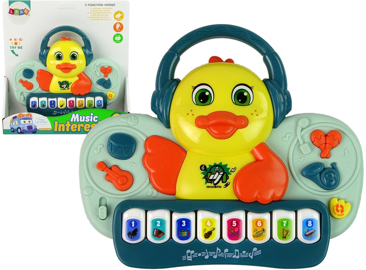 Піаніно інтерактивне Lean Toys Качечка DJ зі звуками та мелодіями 11715 (5905214973704) - зображення 2