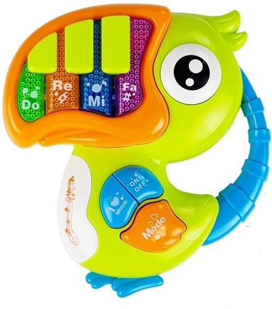 Піаніно-органчик Lean Toys Do Re Mi Папуга Зелений 4066 (5907625580571) - зображення 3