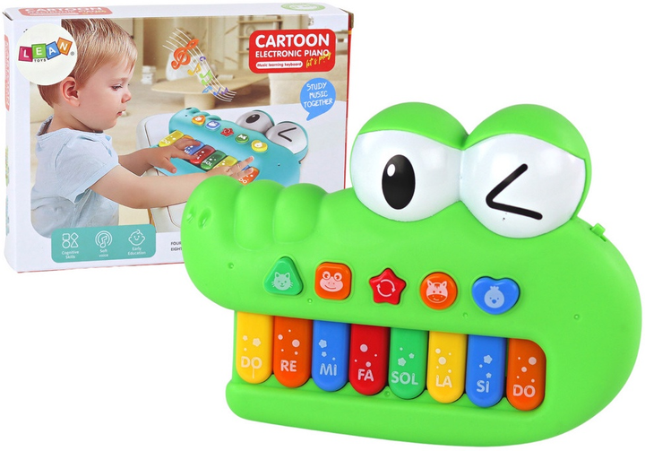 Піаніно навчальне музичне Lean Toys Крокодил Зелений 17674 (5905991005247) - зображення 2
