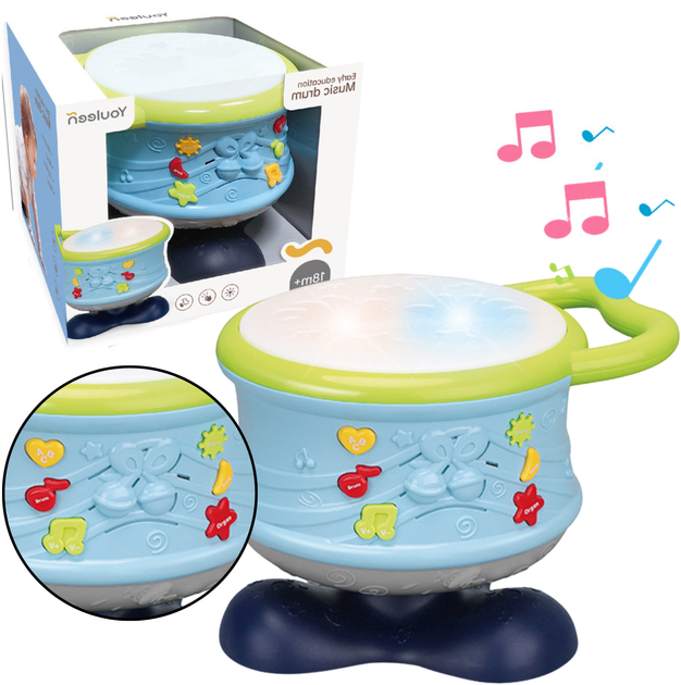 Bębenek Lean Toys interaktywny edukacyjny Niebieski 22637 (5905991049869) - obraz 2