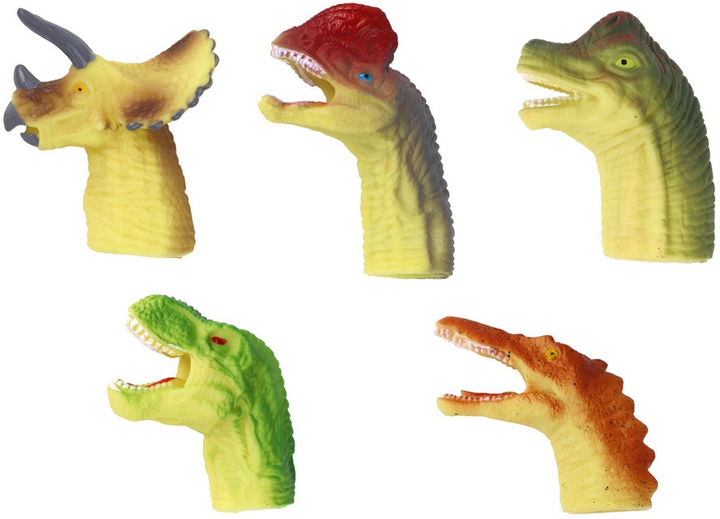 Zestaw pacynek na palec Lean Toys Dinozaury Kolorowe 5 szt 16693 (5905884452790) - obraz 3