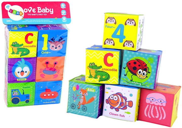 Klocki piankowe Lean Toys z układanką obrazkami 6 elementów 12084 (5904665997901) - obraz 2