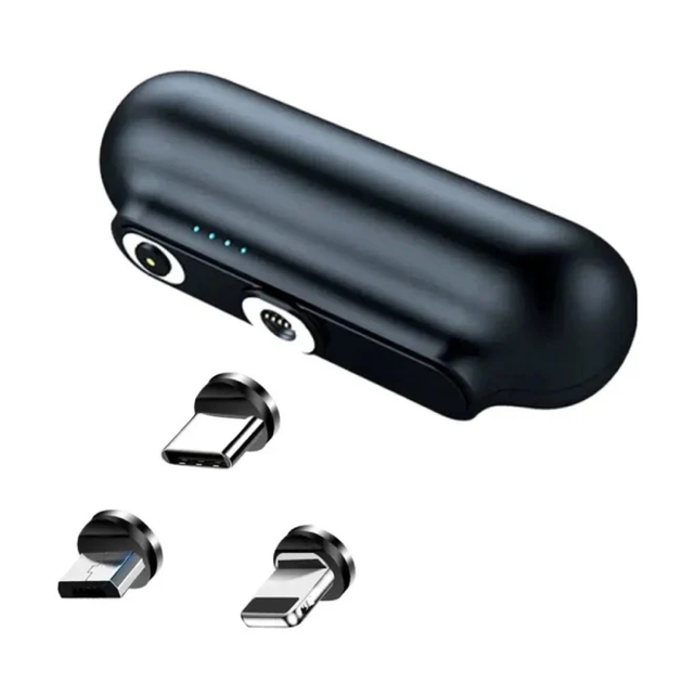 Повербанк магнитный 3 в 1 Andowl 5000mAh Power Bank 7109-3X1 с индикатором заряда съёмные разъёмы Type-C Lightning Micro-USB УМБ портативная батарея для телефона - изображение 6