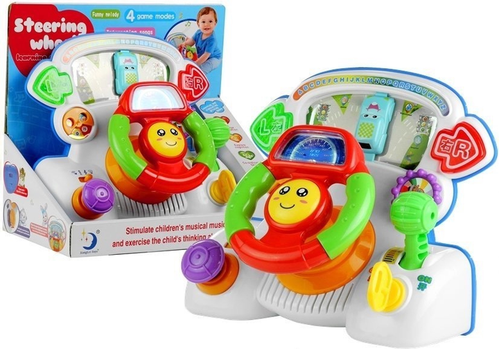 Kierownica edukacyjna interaktywna LEAN Toys z dźwiękami i światłami 3677 (5905323218598) - obraz 2