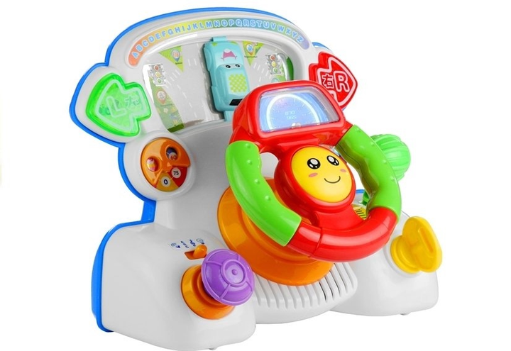 Kierownica edukacyjna interaktywna LEAN Toys z dźwiękami i światłami 3677 (5905323218598) - obraz 3